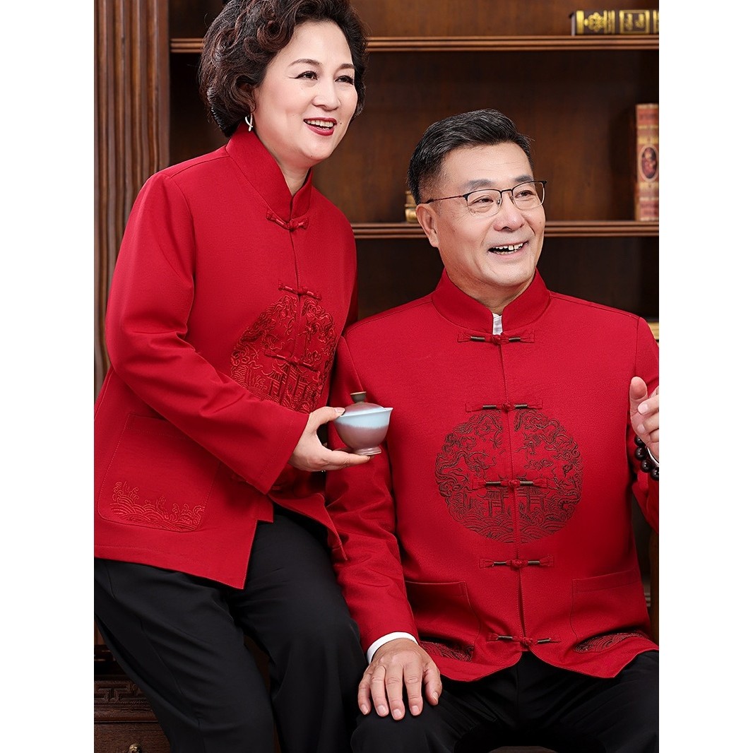 恒源祥加棉唐装男中老年人爸爸夹克外套老人爷爷春秋盘扣上衣中式,男装,唐装,淘宝优惠券,粉丝福利购,淘宝优惠卷