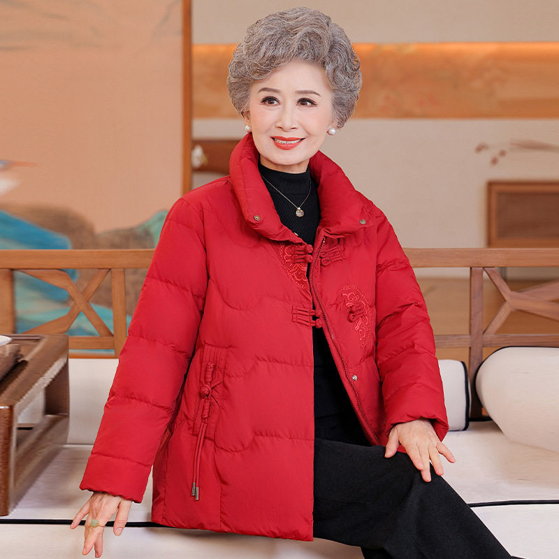 恒源祥中老年人妈妈冬装短款羽绒服国风喜婆婆红色保暖外套奶奶加,女装/女士精品,棉衣/棉服,淘宝优惠券,粉丝福利购,淘宝优惠卷