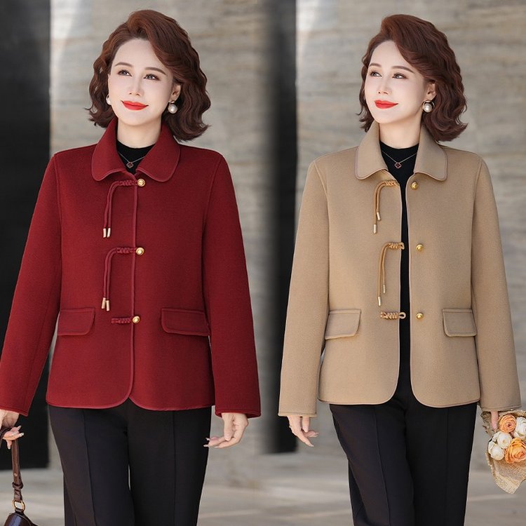 恒源祥妈妈冬装加绒加厚仿水貂绒外套中长款中老年女装洋气高贵毛