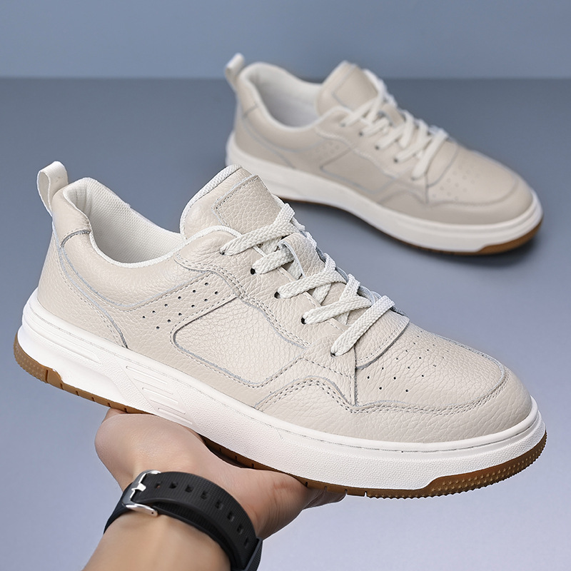 康奈头层牛皮男鞋2025春季新款男士防滑真皮运动板鞋休闲皮鞋一件