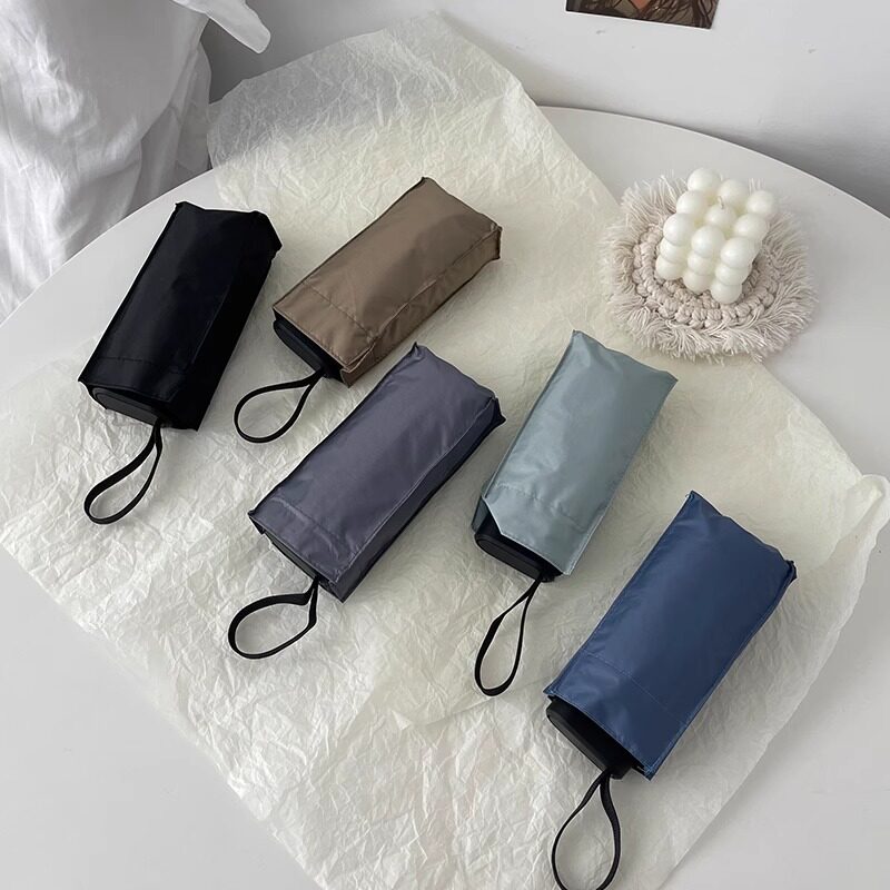 德国精工超薄卡片便携遮阳扁六折晴雨伞两用防晒防紫外线女迷你折