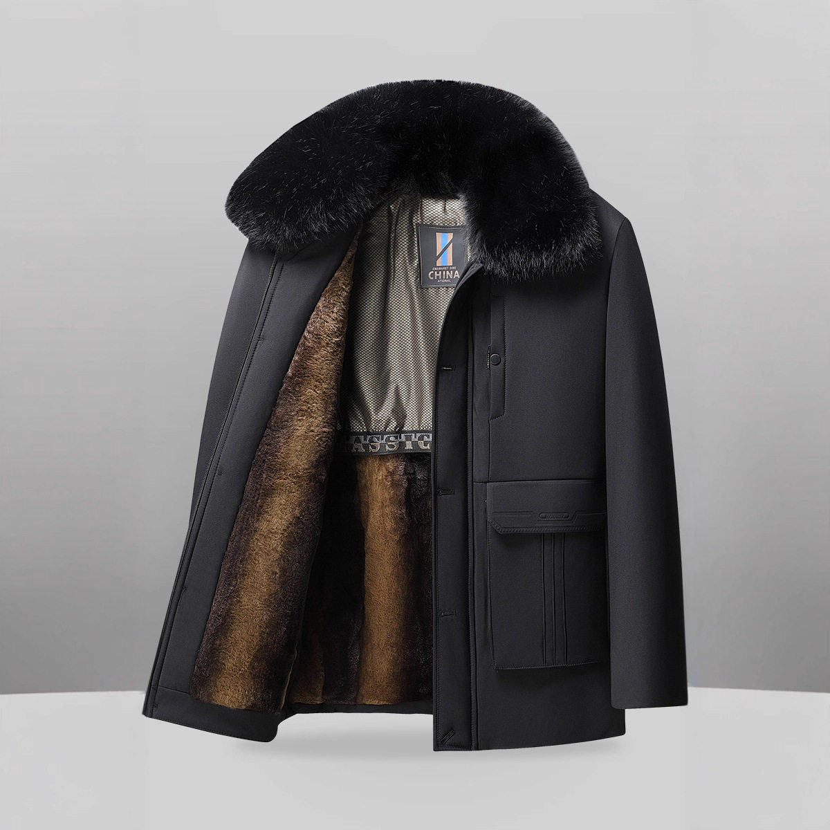 恒源祥爸爸冬装保暖棉衣外套父亲宽松棉袄男中老年中长棉服防寒商,男装,皮草,淘宝优惠券,粉丝福利购,淘宝优惠卷