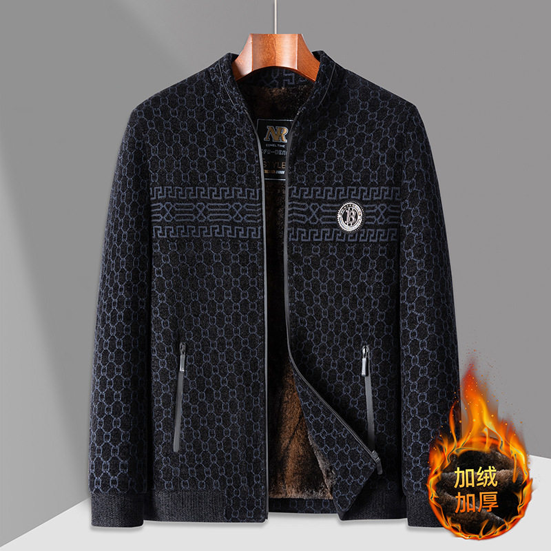 恒源祥秋冬中老年加绒加厚夹克男保暖爸爸装毛呢外套新款休闲时尚,男装,中老年上装,淘宝优惠券,粉丝福利购,淘宝优惠卷