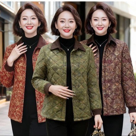 恒源祥洋气妈妈秋冬装棉服外套2025新款中老年人薄款棉衣女士小棉