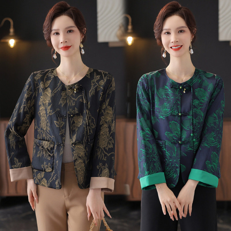 恒源祥年轻妈妈春装外套新中式轻国风洋气中年女士复古开衫盘扣短,女装/女士精品,中老年女装,淘宝优惠券,粉丝福利购,淘宝优惠卷