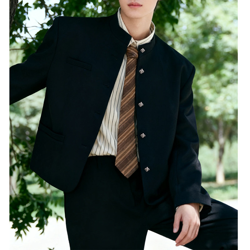 新中式立领夹克西服国风唐装订婚结婚男休闲痞帅风西装外套中山装,男装,休闲西服,淘宝优惠券,粉丝福利购,淘宝优惠卷