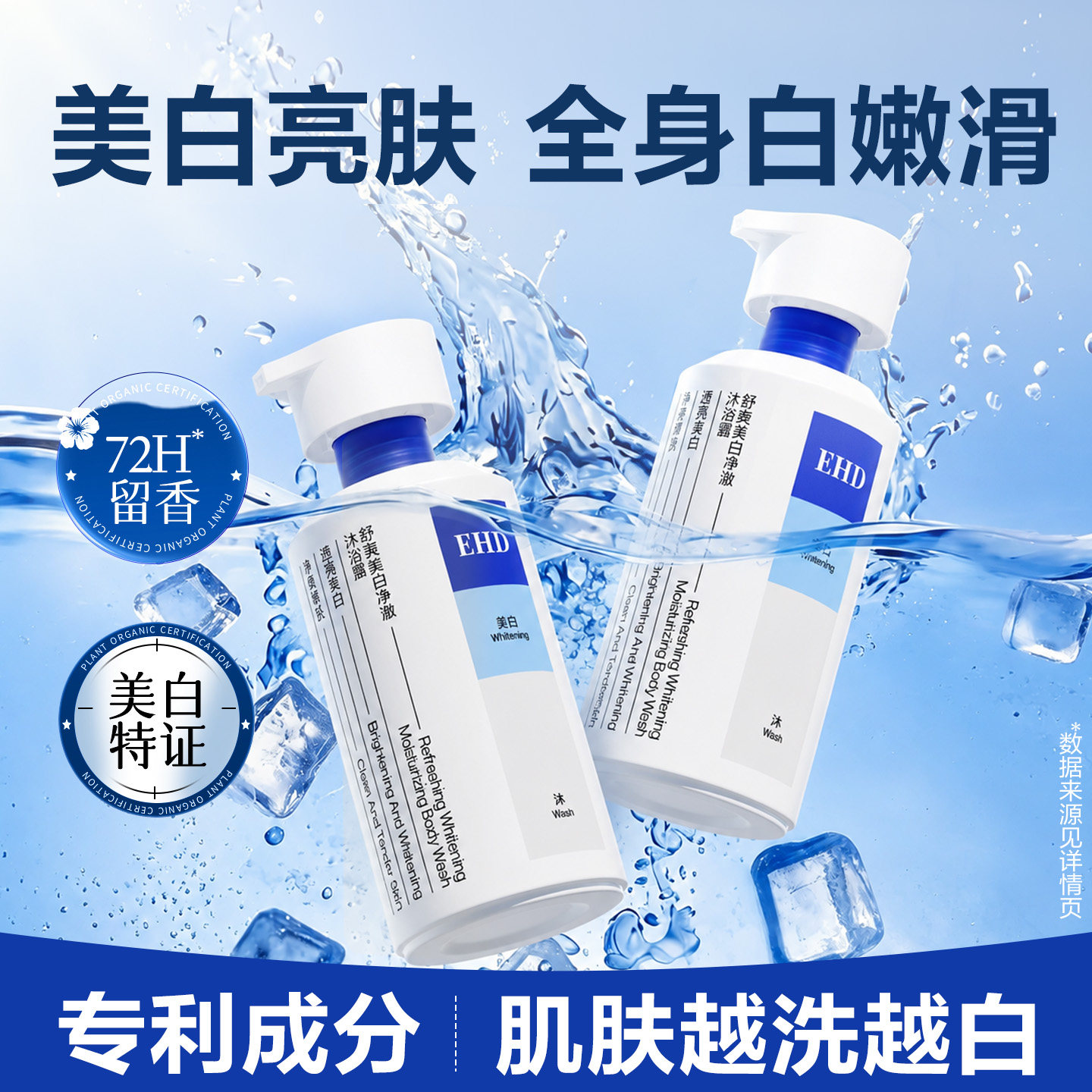EHD美白沐浴露滋润香体沐浴乳液清洁全身持久留香秋冬官方正品