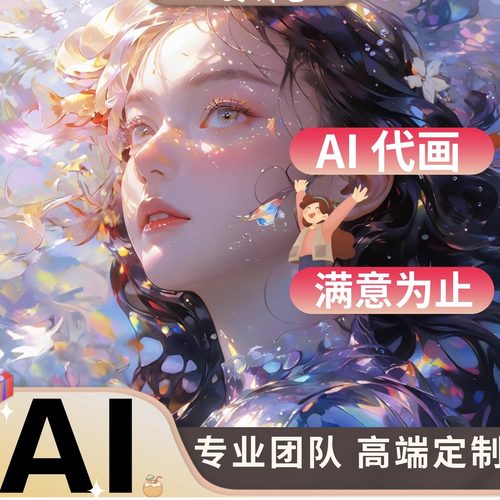AI代出图sd绘画视频制作人工智能代画Midjourney定制插画海报ip