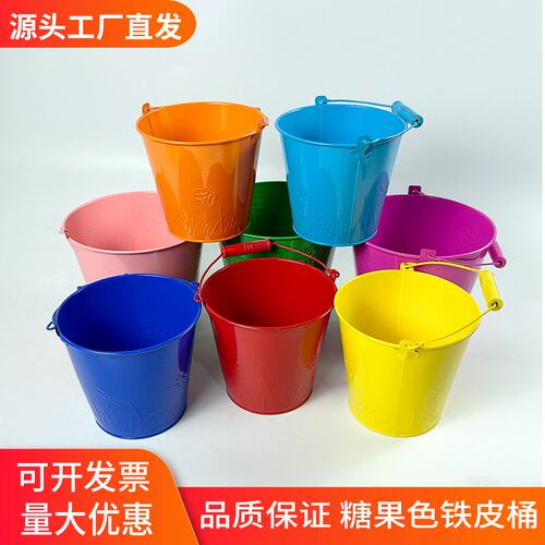 儿童沙滩玩具宝宝玩土挖土园艺工具玩沙挖沙子铁皮桶玩沙工具W694