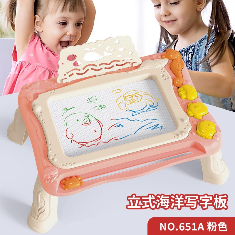 儿童绘画板可拆卸绘画桌磁性绘画板多功能画画板可擦除立式写CE34