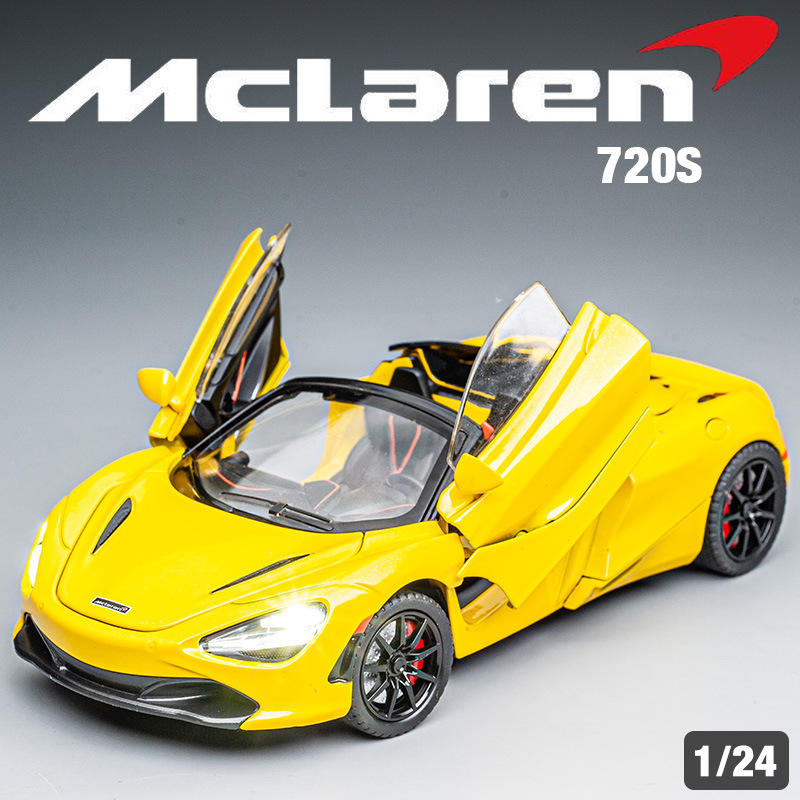 新款车致1:24迈凯伦720S合金车模型仿真跑车摆件儿童玩具车男