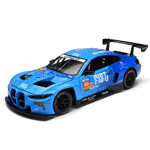 新款 1 24堡玛M4 GT3拉花版合金车模声光游戏房装饰赛车主题玩具