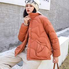 平湖羽绒服女2024秋冬季短款宽松时尚白鸭绒面包服小个子外套长袖