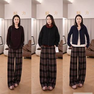 格子裤 长103秋季 Q240633 潇潇&时髦加分利器&全对图连衣裙用料