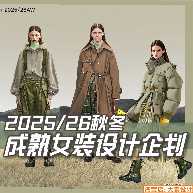 C318女装2025-26秋冬成熟风格色彩主题服装设计企划报告图片素材