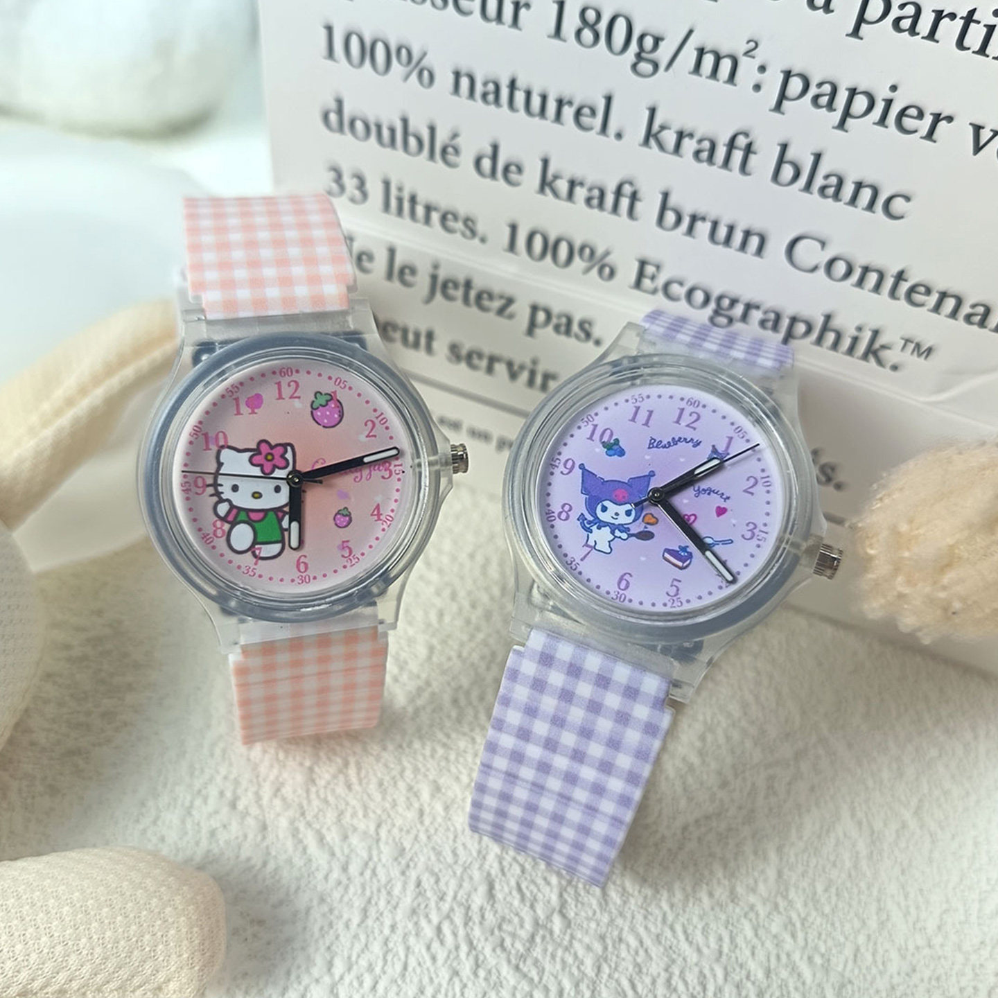 儿童手表女孩初中生小学生三丽鸥库洛米高颜值可爱只看时间石英表