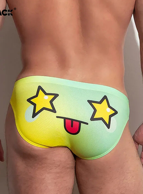 ThePack男士时尚性感修身低腰表情印花紧身三角内裤泳裤