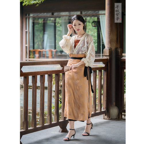 半城繁華优雅拼色秋款两片汉服