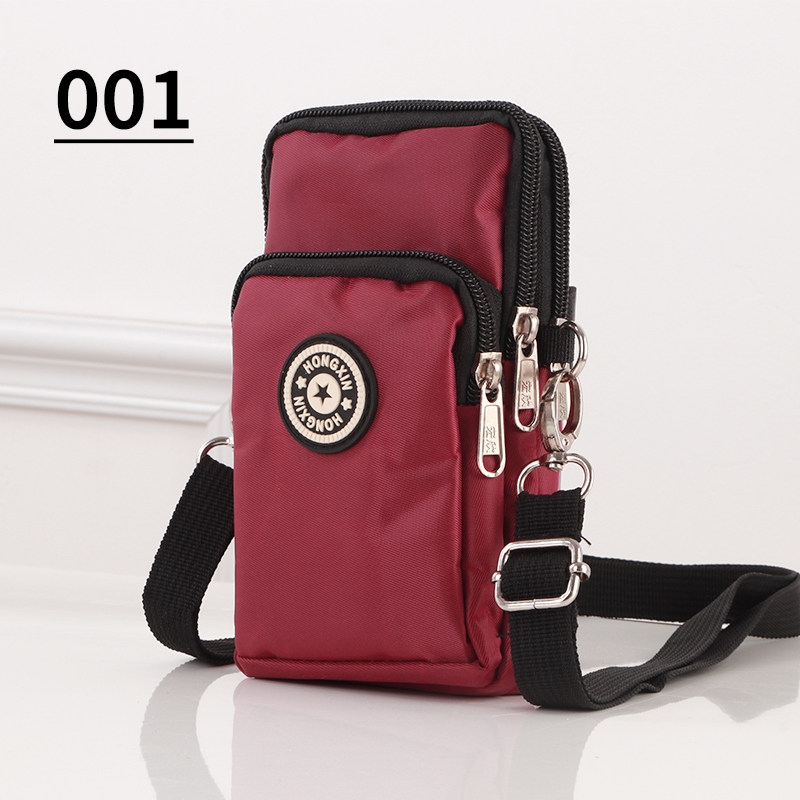 新款装零钱手机袋迷你小包包手机包可斜挎运动包加厚牛津布手臂包