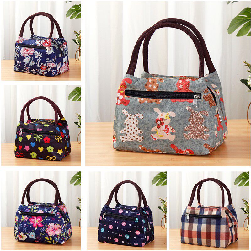代理防水轻便妈咪上班手拎饭盒便当包牛津布女包手提袋妈妈小布包