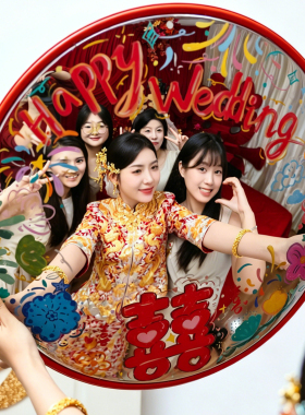 结婚搞怪diy哈哈镜广角镜放大镜