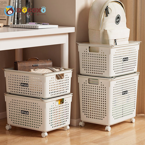 书包置物架可移动小推车带滑轮家用桌下放书学生宿舍书本收纳架子