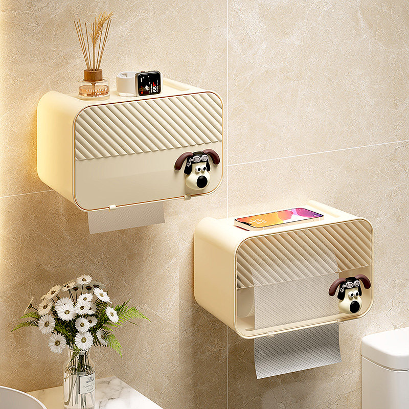 卫生间厕纸盒壁挂式免打孔防水厕所纸巾盒卷纸抽纸盒卫生纸置物架