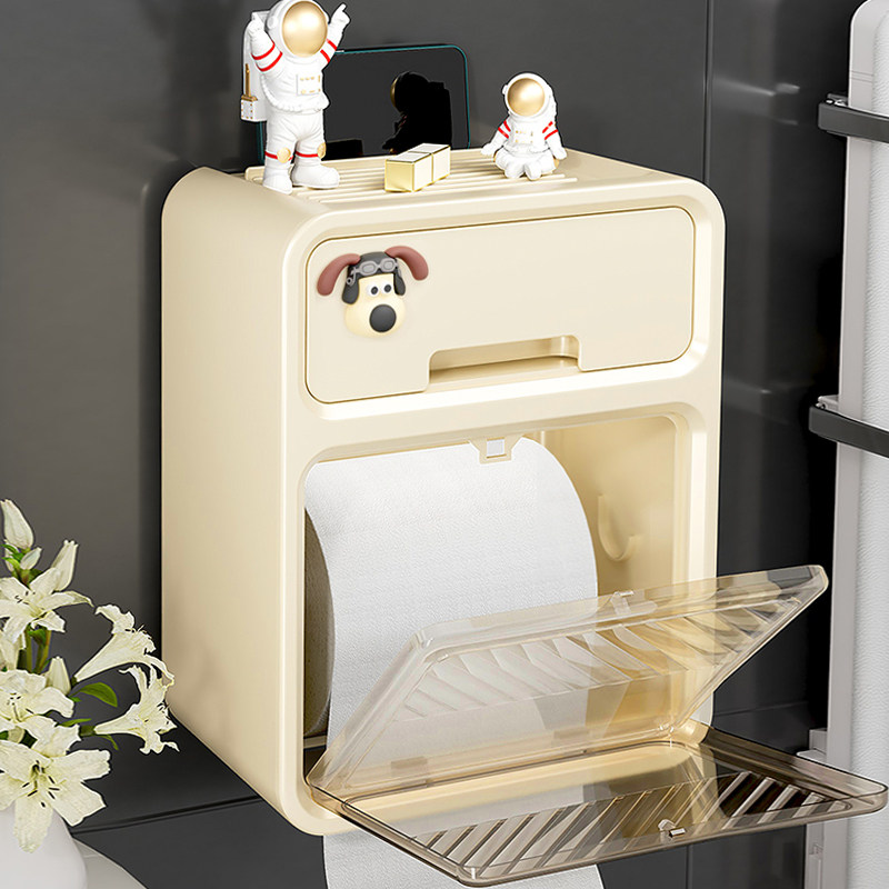 卫生间厕纸盒卫生纸卷纸架抽纸手纸放置盒洗手间厕所纸巾盒壁挂式