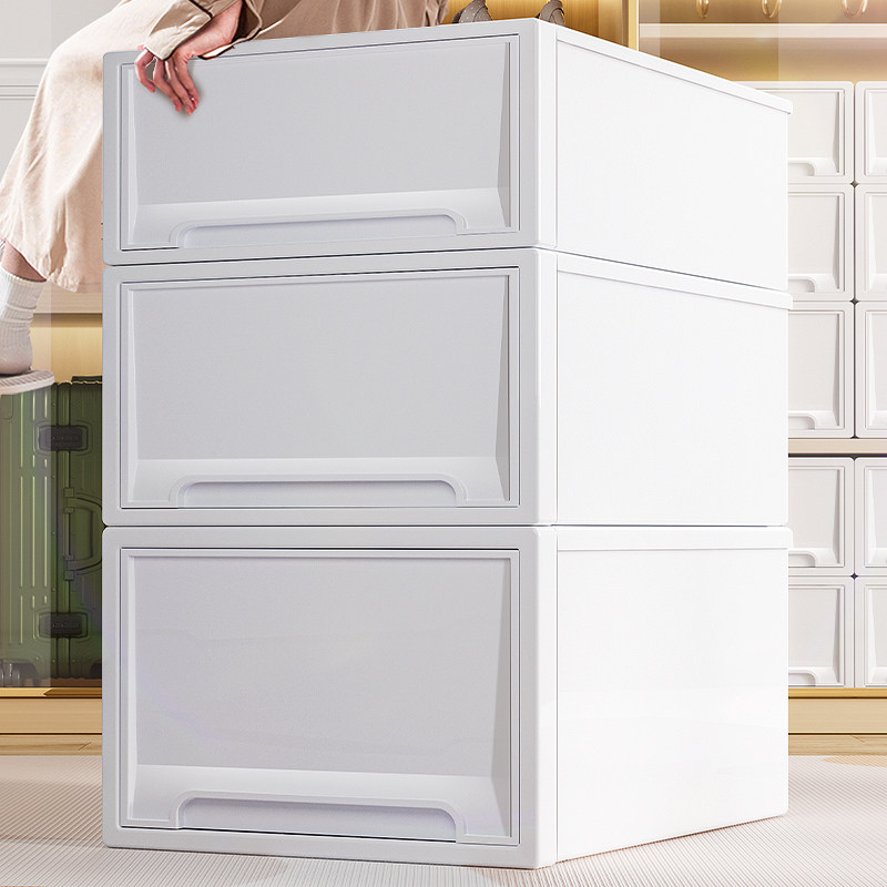 收纳箱抽屉式储物柜子塑料透明衣柜衣服裤子内衣整理箱家用收纳盒