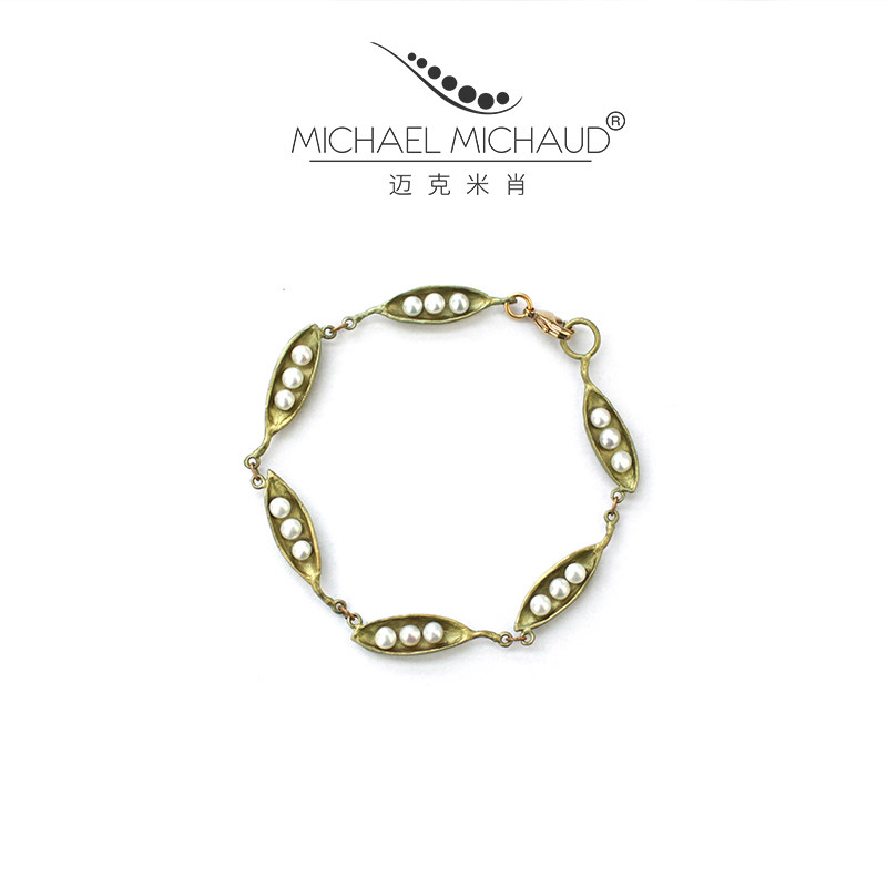 michael michaud豌豆荚手链花卉手链女冷淡风复古气质小众设计师