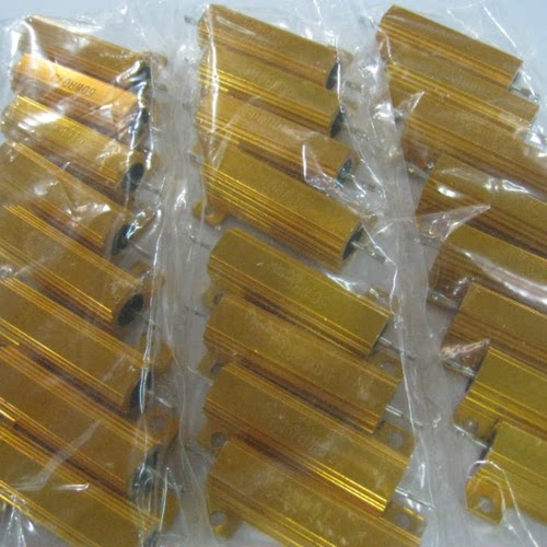 黄金铝壳大功率金属电阻器RX24-50W 1/4/5/8/10/20/100R 1K 10K