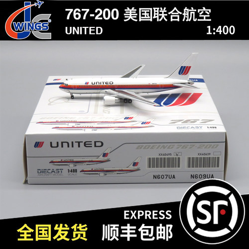 JC WINGS 1:400 波音 B767-200 美国联合航空 N607UA XX40495