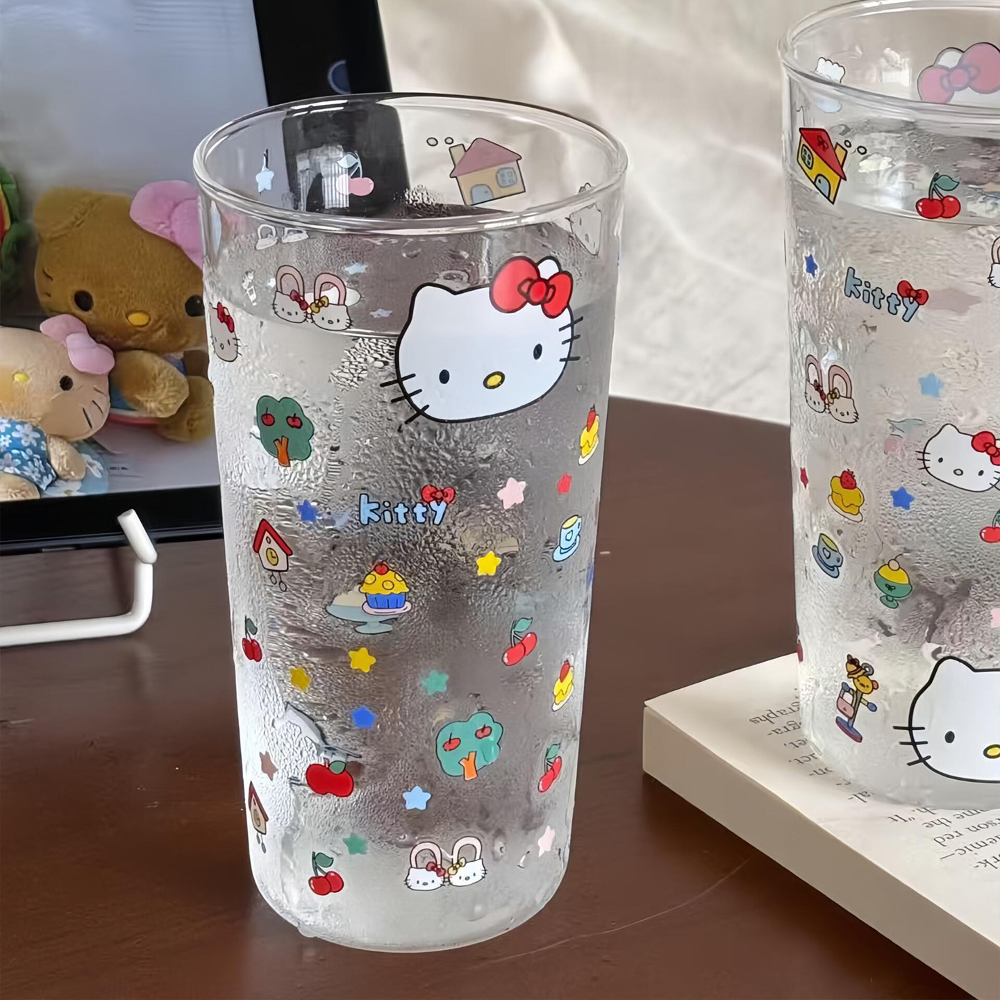 HelloKitty高颜值玻璃杯印花水杯子牛奶杯早餐少女心耐高温咖啡杯
