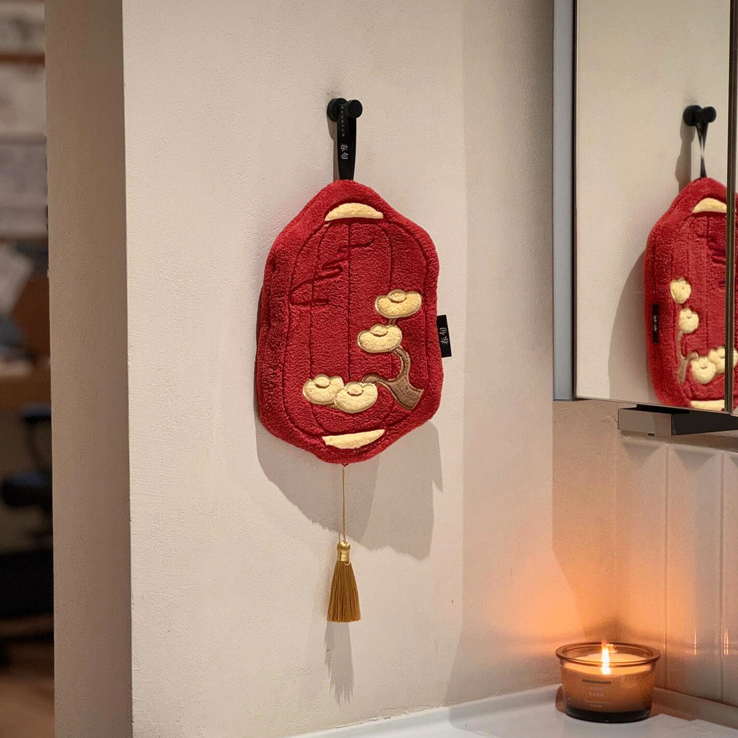 发财灯笼擦手巾新年元旦高颜值挂式擦手巾双层加厚吸水厨房抹布,家庭/个人清洁工具,厨房擦手巾,淘宝优惠券,粉丝福利购,淘宝优惠卷