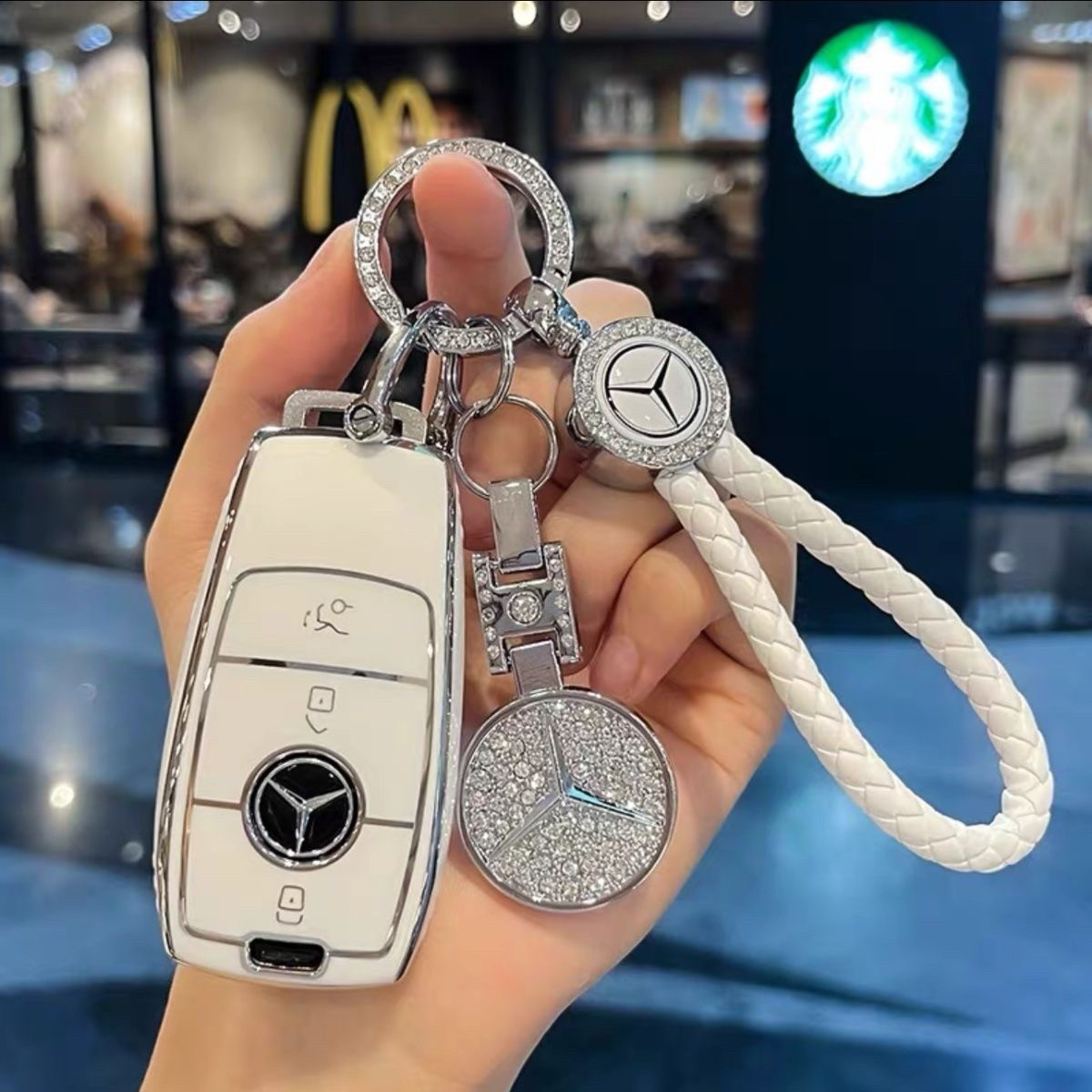 奔驰汽车钥匙套EQC350 EQC400 EQA260 EQB350车高级感简约壳扣女