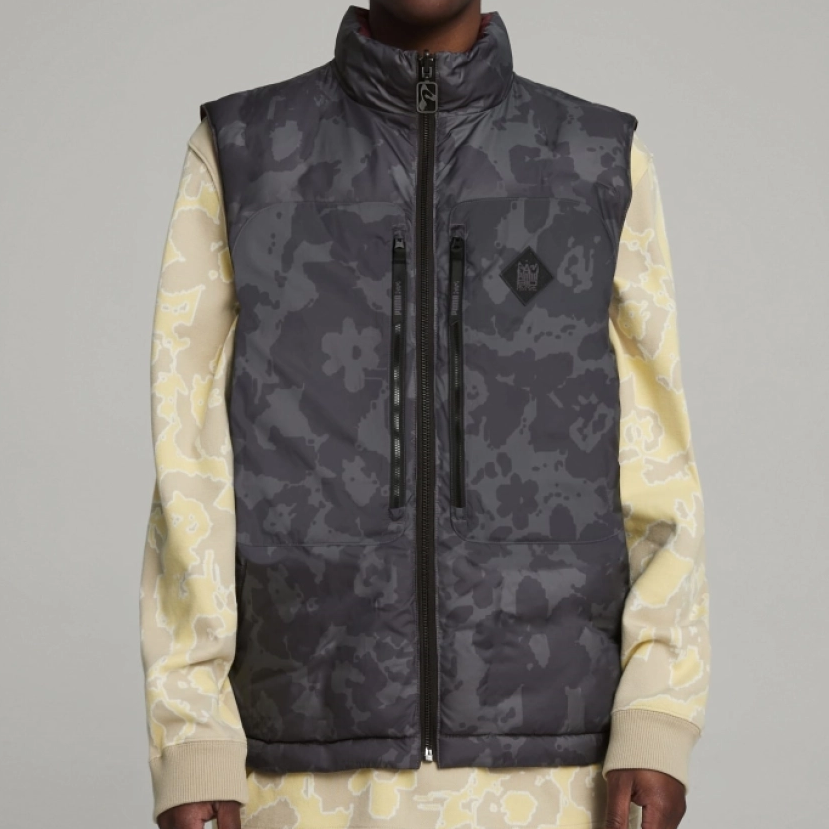 Puma/彪马X P.A.M.联名款男女保暖运动舒适棉马甲背心 624068-01