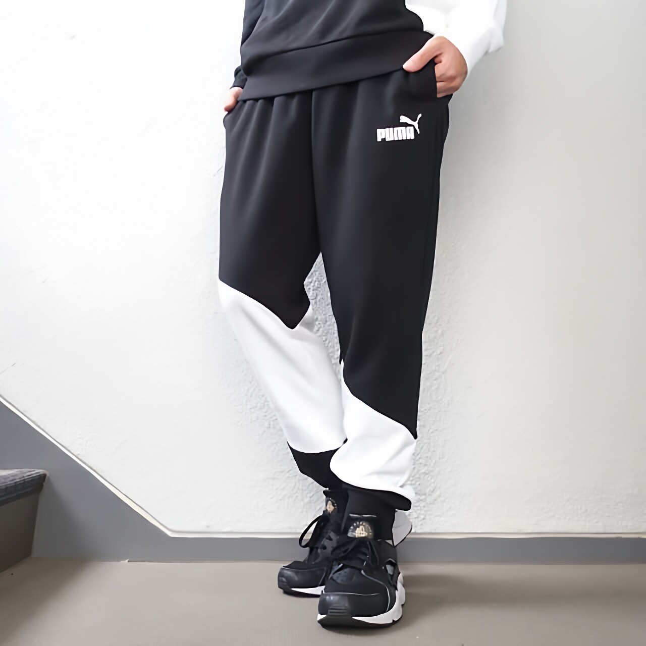 彪马PUMA 男子基础系列春季黑色针织袖口小脚运动休闲长裤 675667