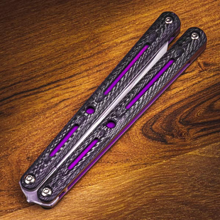 LDX818进阶蝴蝶刀三明治结构碳纤维钛合金精调原创花式安全不开刃