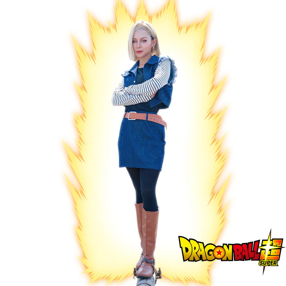 七龙珠Z人造人18号日常时装动漫Cosplay女装/假发鞋子另购