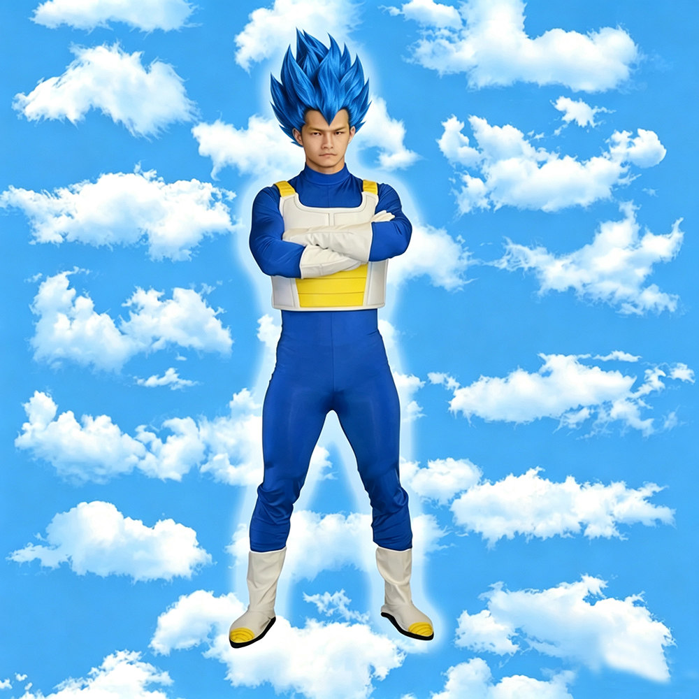 七龙珠Z撒亚人王子贝吉塔战斗装动漫Cosplay男装现货/鞋子另购