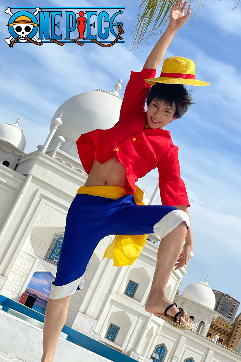 海贼王路飞两年后成人儿童码动漫Cosplay男装现货/草帽草鞋另购