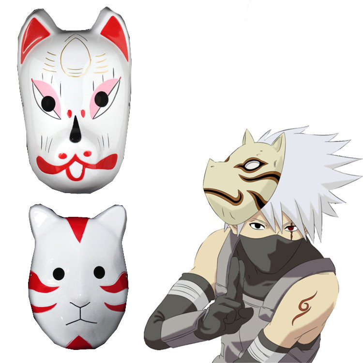 火影忍者旗木卡卡西暗部猫脸狐狸面具动漫cosplay配件现货包邮