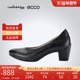 ECCO爱步女鞋 230203 百搭商务皮鞋 2025秋季 气质通勤高级黑色高跟鞋
