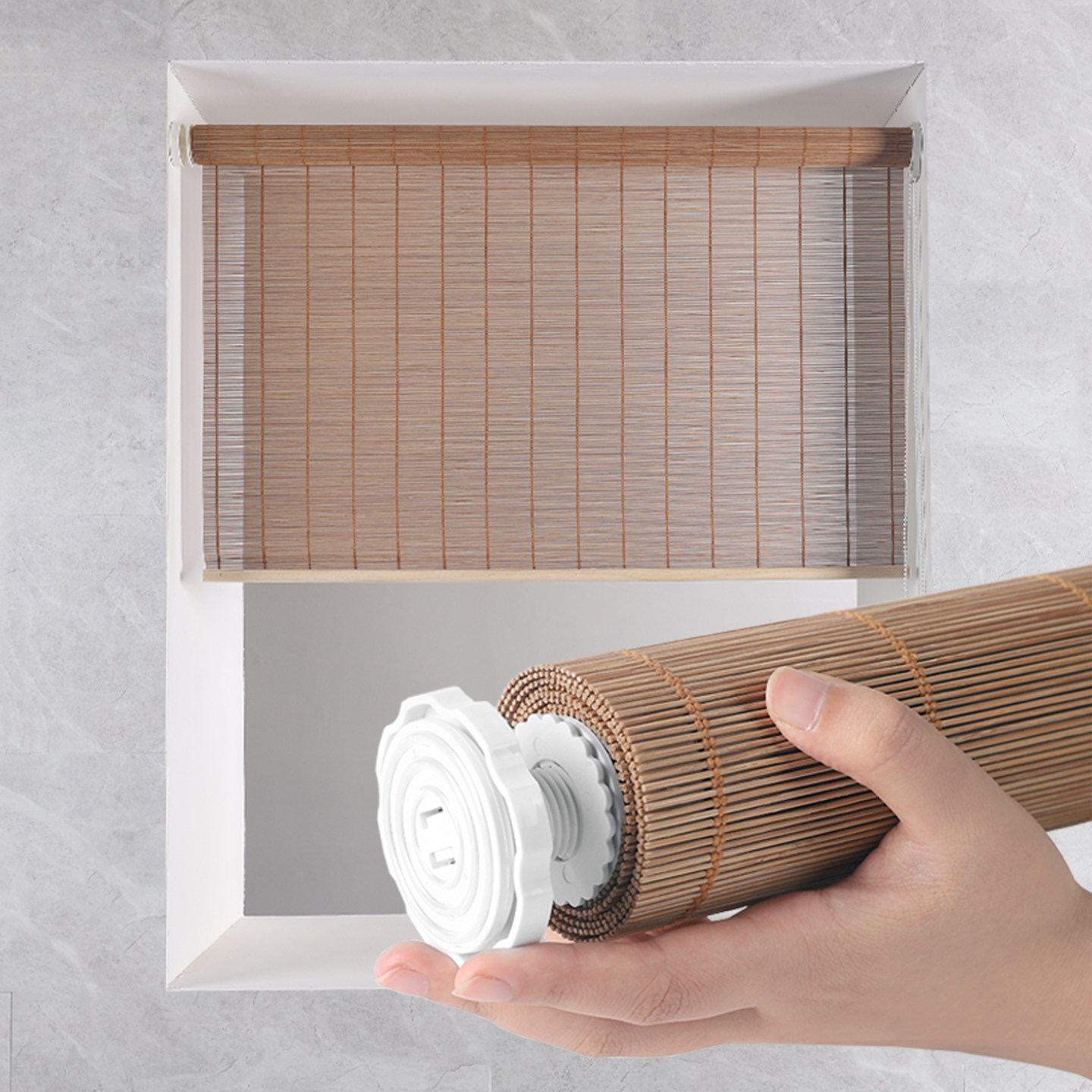 免打孔竹帘卷帘窗帘阳台遮阳帘竹帘子百叶窗防晒门帘隔断帘遮挡帘