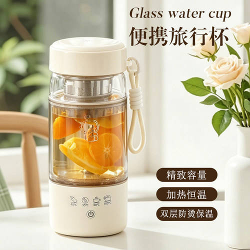 便携电热杯玻璃杯保温杯旅行恒温小型烧水杯加热电水壶婴儿调奶器