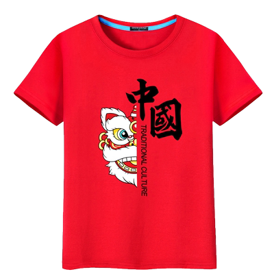 t恤狮子国潮圆领宽松半袖china
