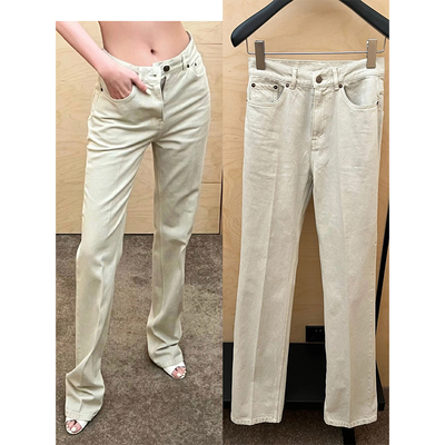 VanessaLab私服神裤ROW风经典版奶油米色老钱风显瘦直筒牛仔裤女