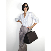 条纹白色宽松休闲衬衫 VanessaLab hoskelsa小众老钱风翻领长袖 女