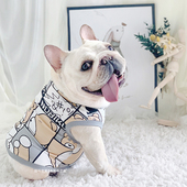 法斗秋冬加绒背心棉狗背心斗牛犬巴哥犬衣服卡通小熊短体胖狗加厚