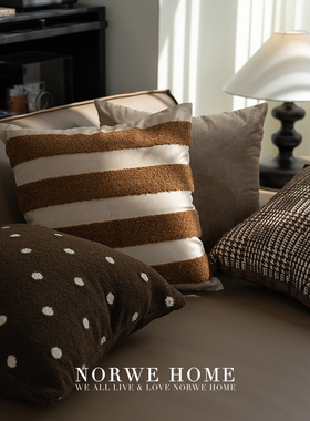 美拉德抱枕组合中古风枕套咖啡店客厅沙发靠枕样板间民宿床头靠垫